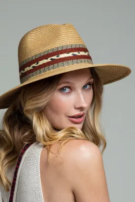 Dark Natural Braided Trim Panama Hat