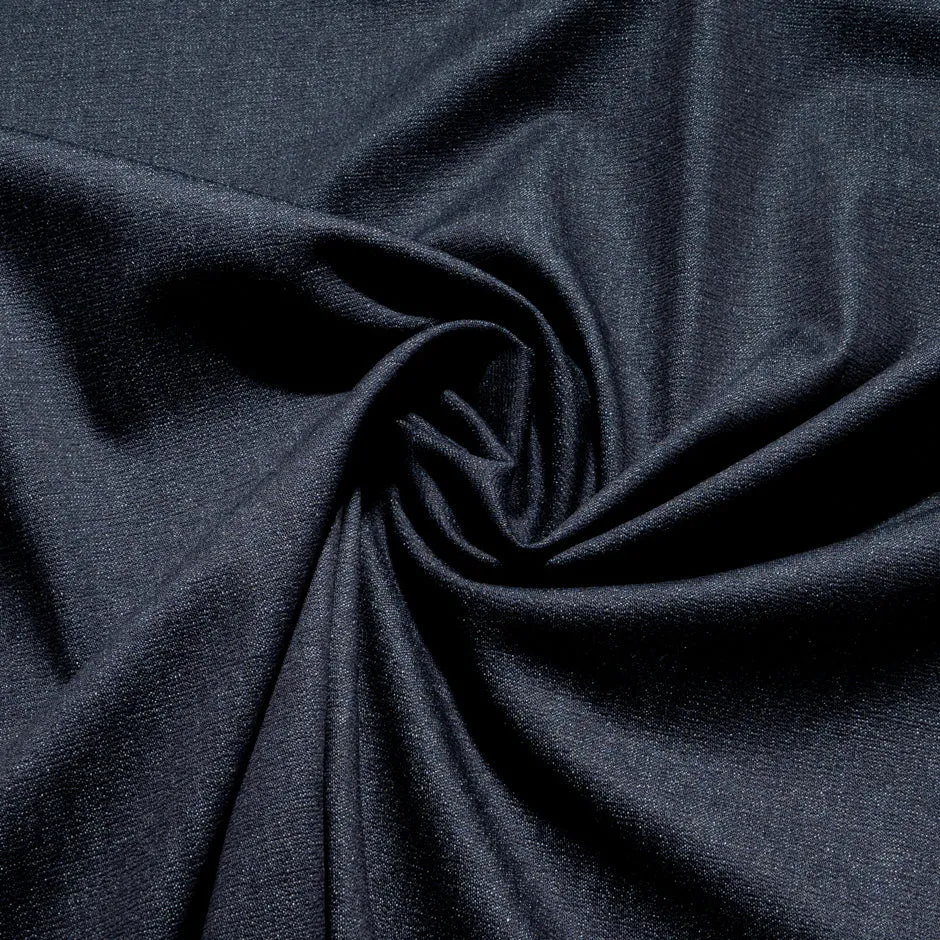 Dark Space Blue Stretch Cotton Denim