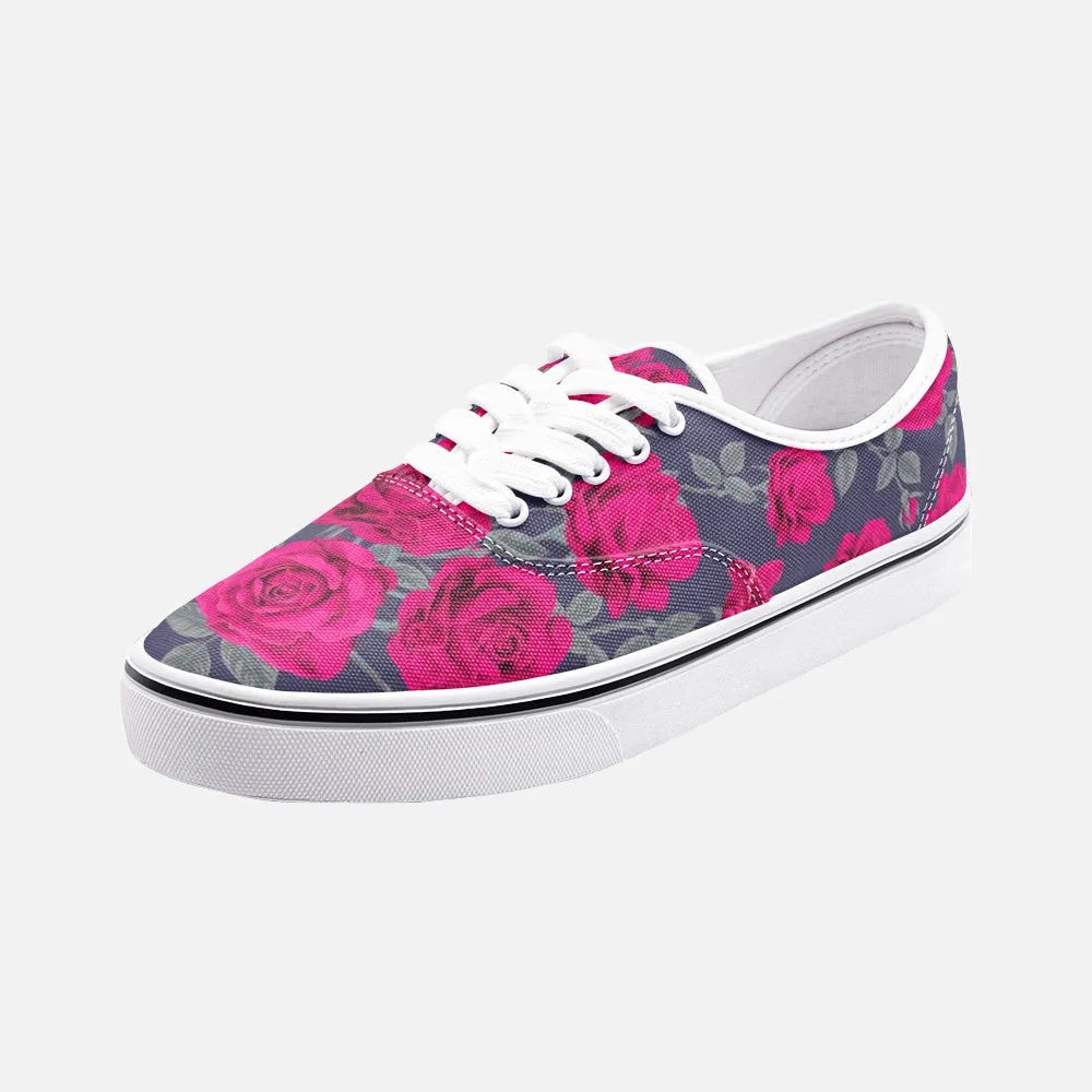 Dark Vintage Roses Low Cut Unisex Canvas Shoes