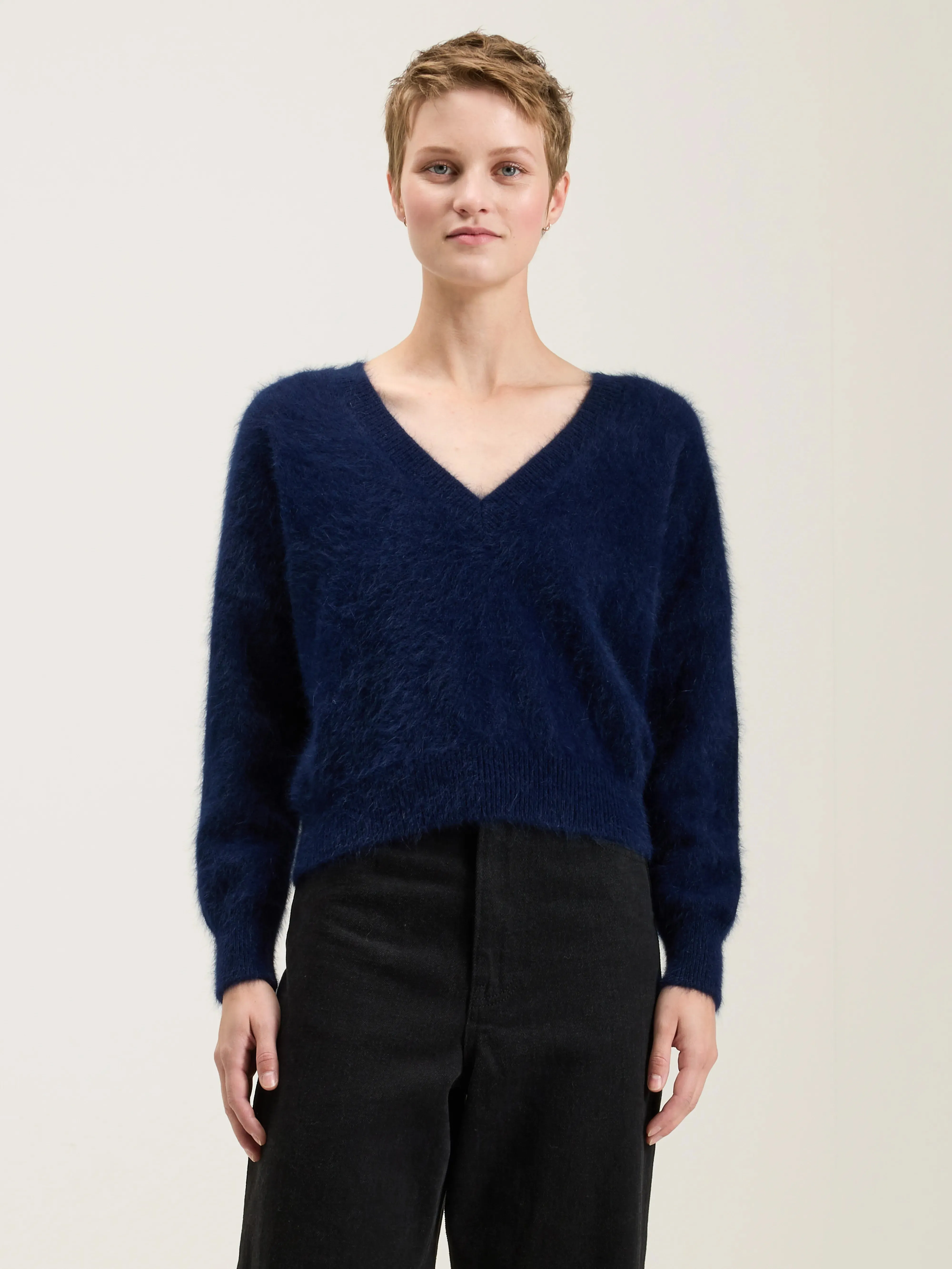 Datev angora-blend cardigan (242 / W / NAVY)