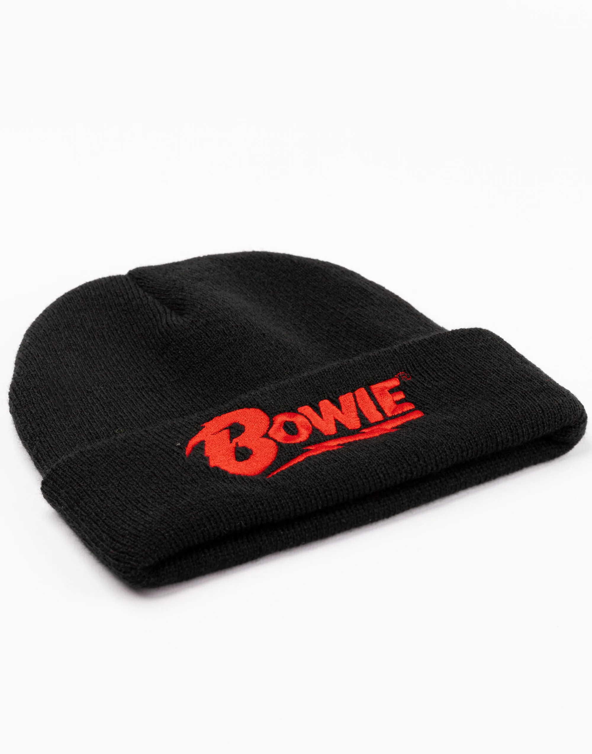 David Bowie Red Logo Band Beanie Black