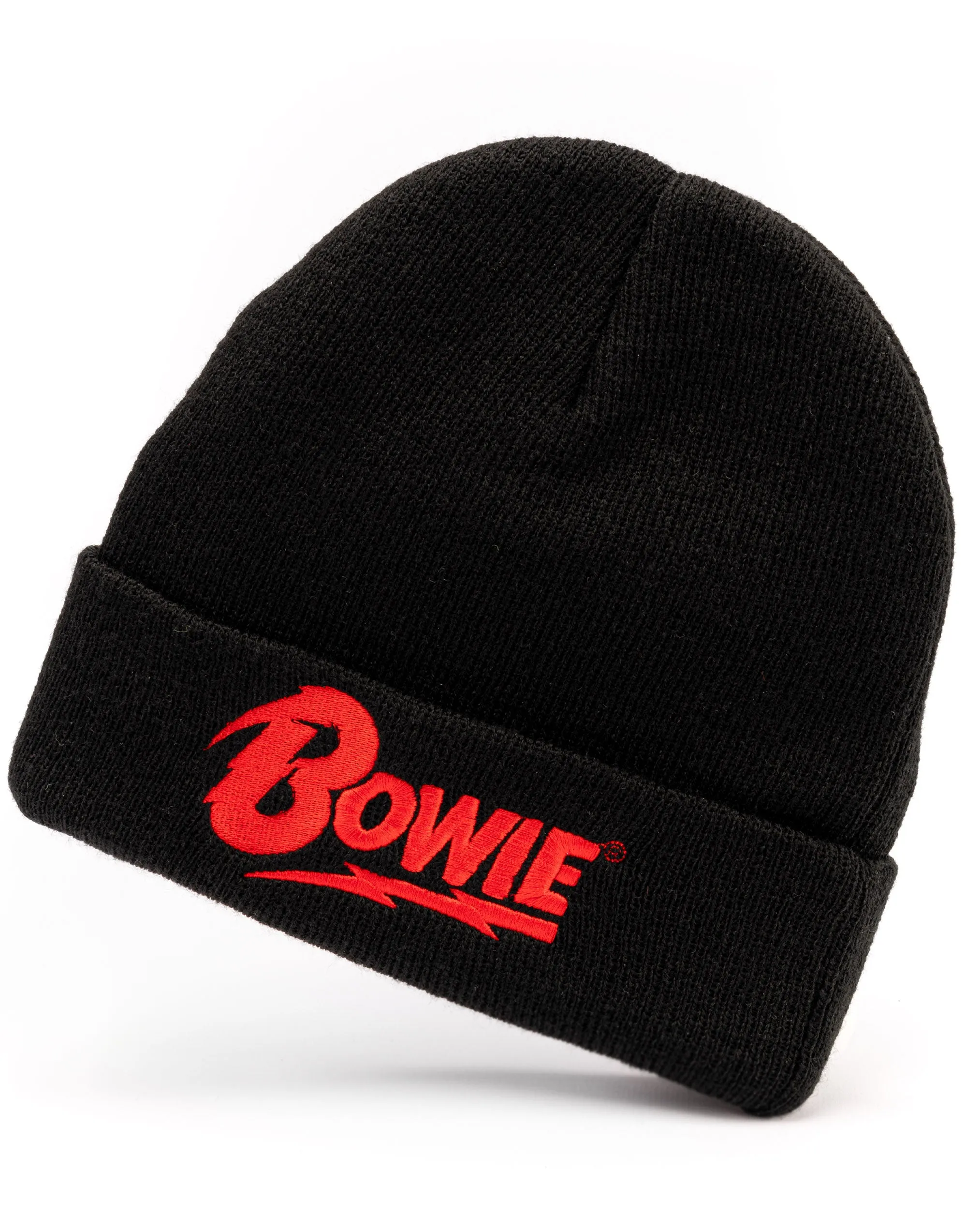 David Bowie Red Logo Band Beanie Black