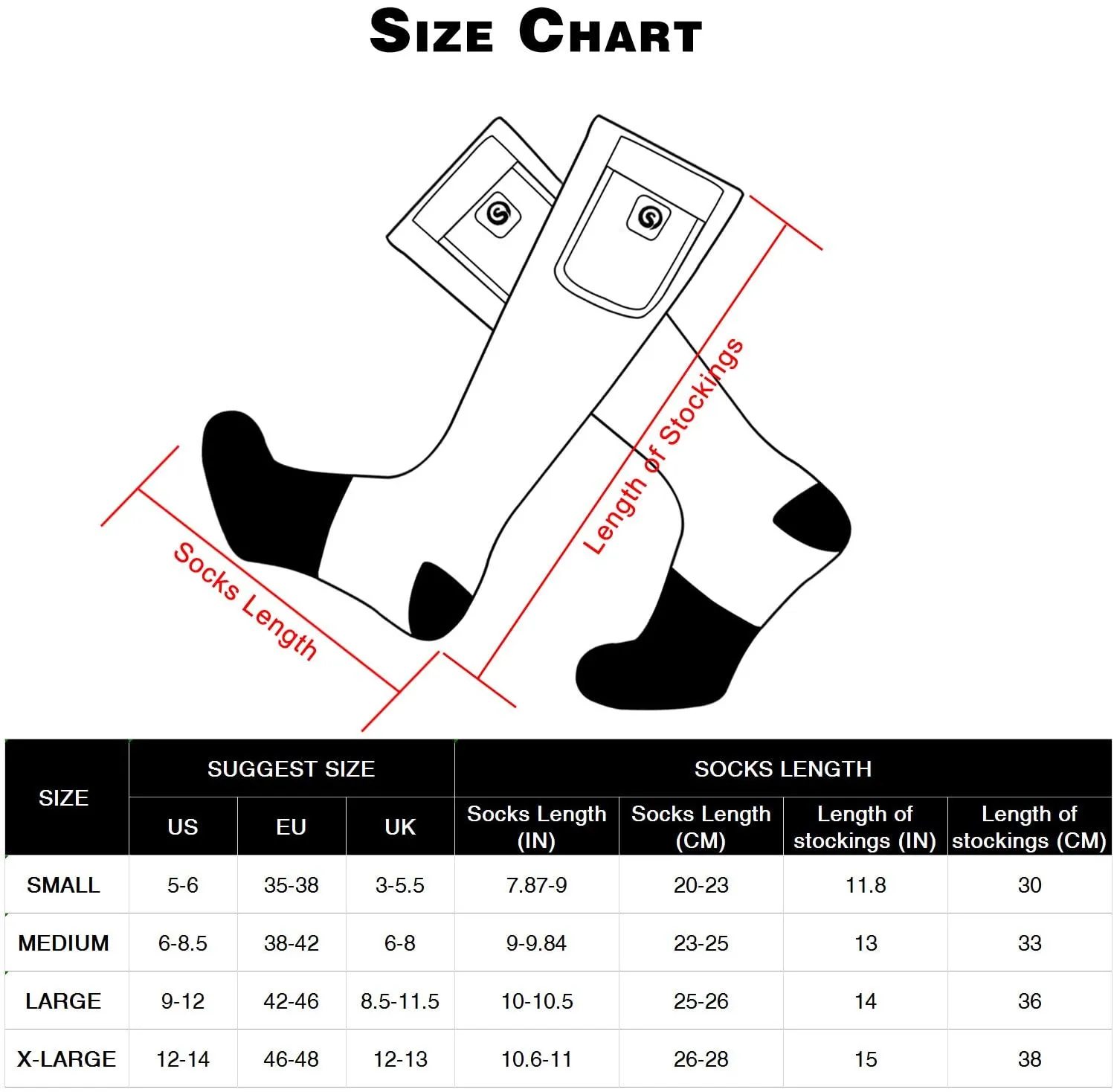 Day Wolf 7.4V Heated Socks Thermal Men Women Warming Long Ski Socks