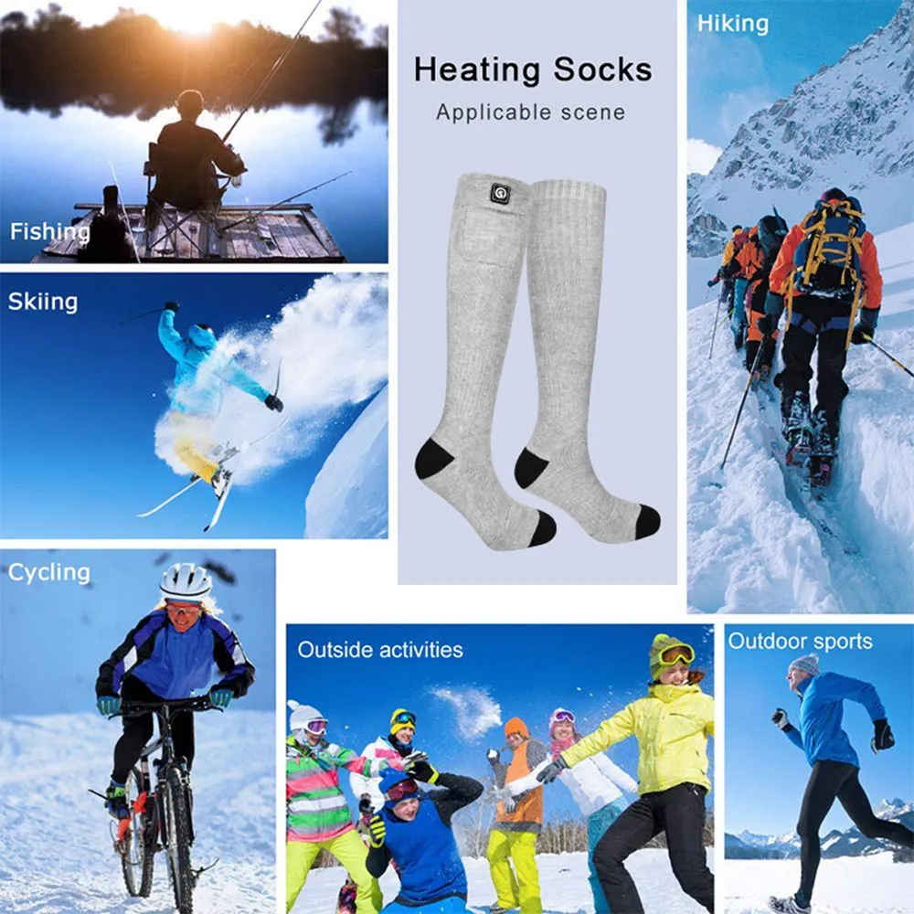 Day Wolf 7.4V Heated Socks Thermal Men Women Warming Long Ski Socks