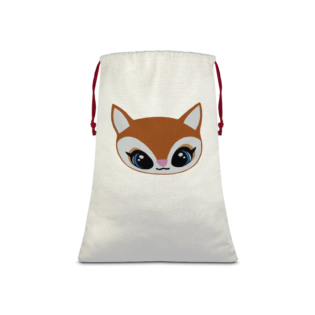 Deer Head Sublimation Linen Drawstring Sack