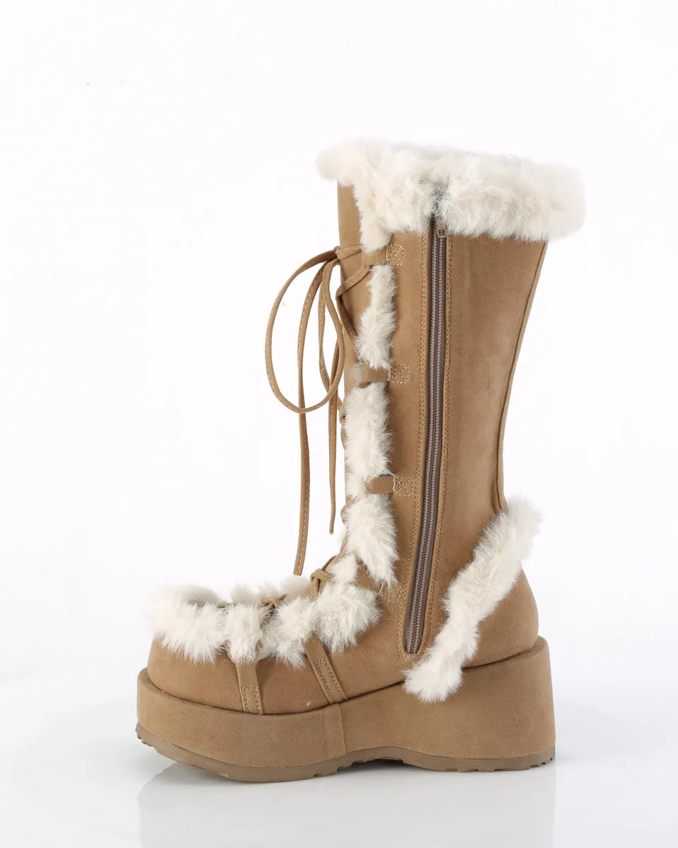 Demonia Brown Winter Solstice Faux Fur Boots