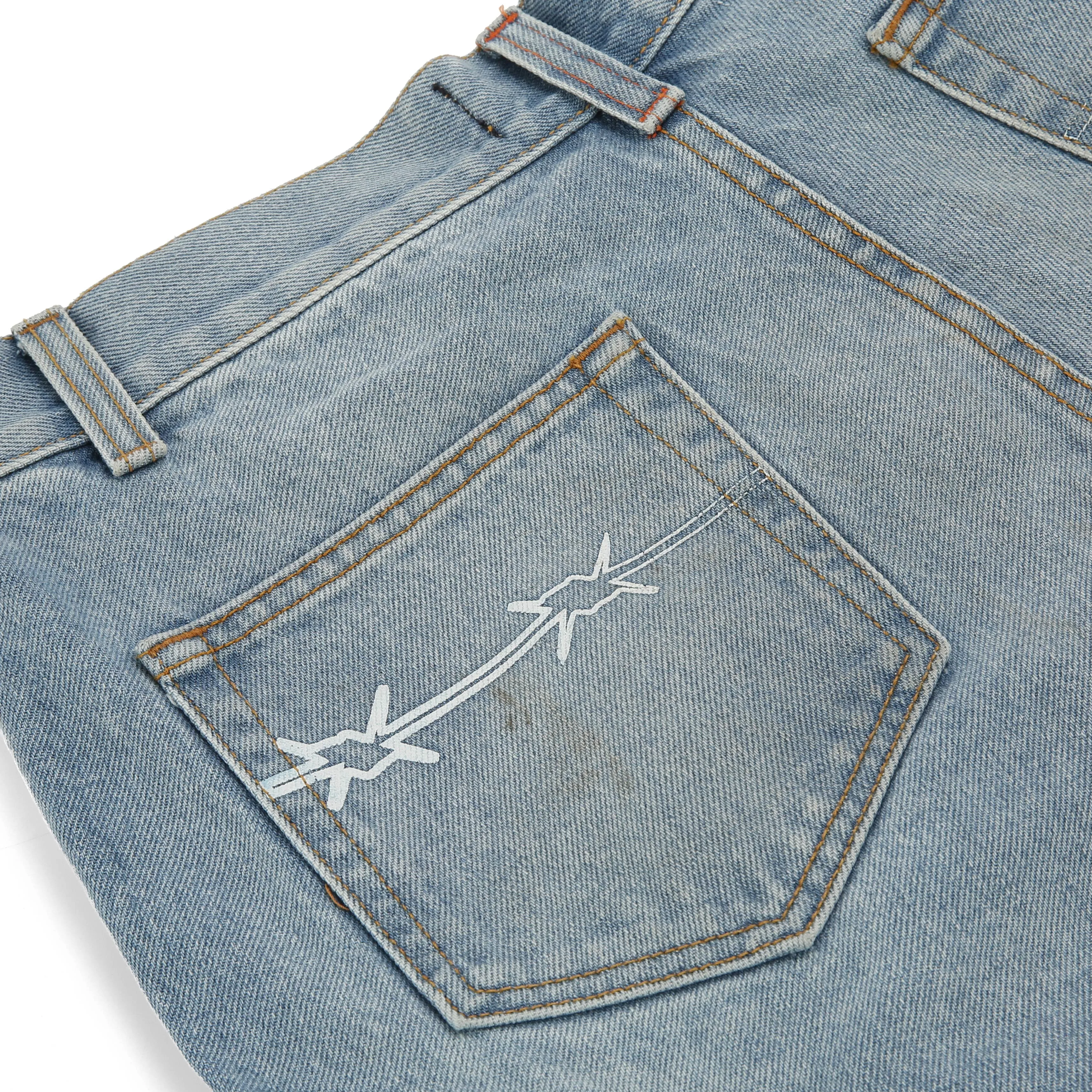 Denim Cargo Shorts Light Blue