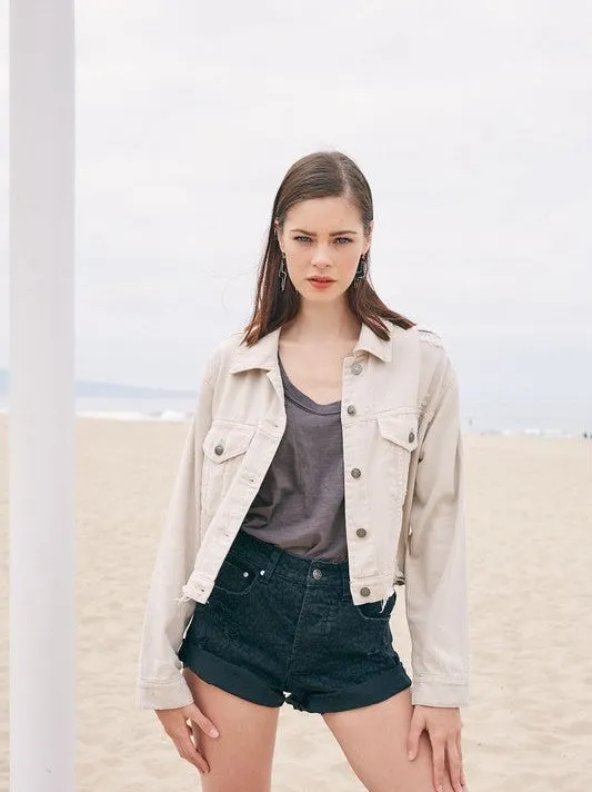 Denim Quest Cropped Denim Jacket