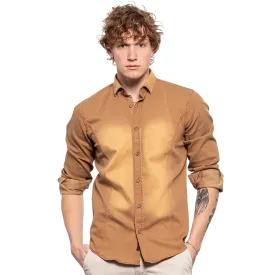 Denim Stretch Button Down Shirt - Construction Beige