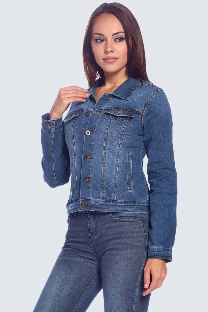 Denim stretch jackets solid washed