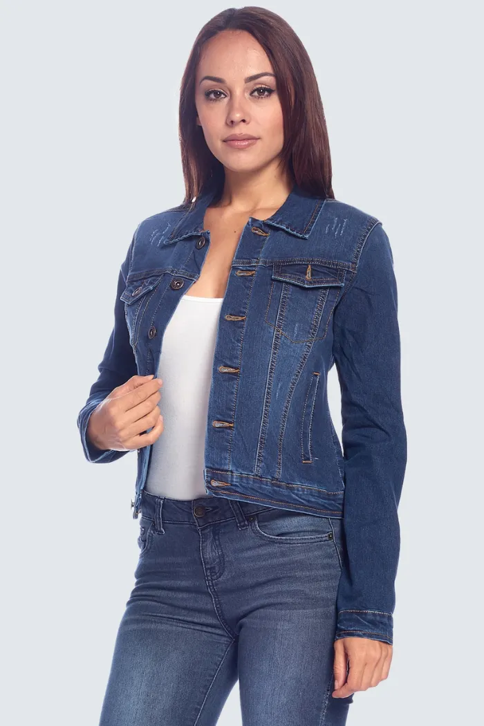 Denim stretch jackets solid washed