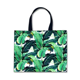 Designer Tote Bag With Zip Beach Gym Travel Bags -  Banana Leaves