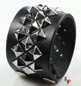 Diagonal Pyramid Studded Wrist Cuff