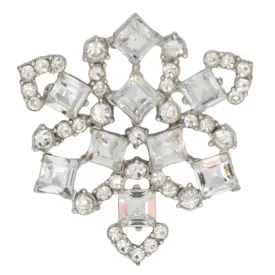 Diamanté Snowflake Brooch by Bogoff