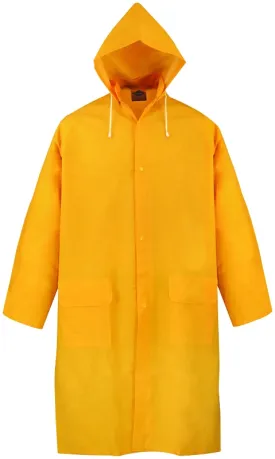 Diamondback PY-800L Raincoat, L, Polyester/PVC, Yellow, Comfortable Corduroy Collar, Double Fly Snap Closure, Knee :EA: QUANTITY: 1