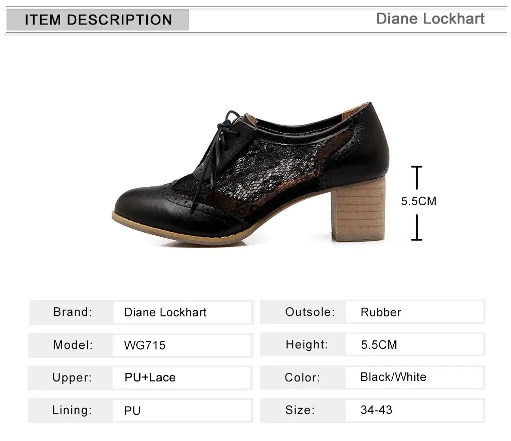 DIANE LOCKHART Oxford Lace Mesh Shoes