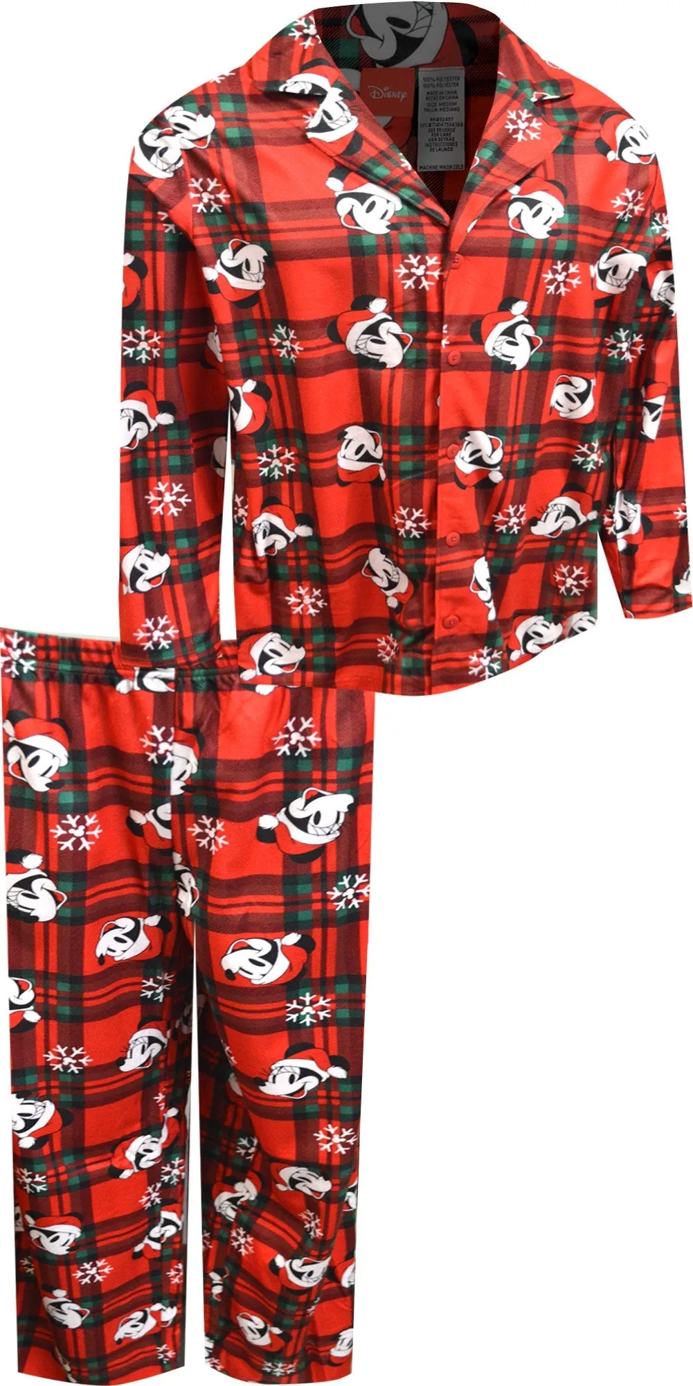 Disney Mickey Mouse Christmas Flannel Guys Pajamas