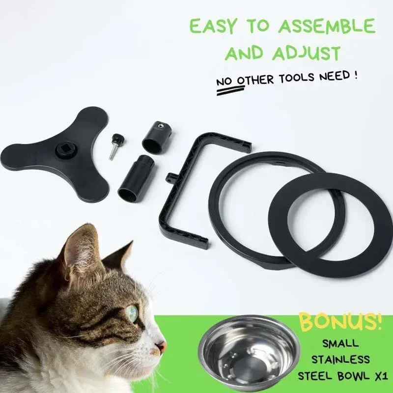 Dogs Bowl Elevated Stand Cat Feeder Bowl Adjustable Height Stainless Steel Pet Food Bowl Stand Feeders Table Puppy Accessories