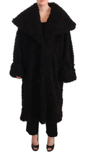 Dolce & Gabbana Black Runway Fur Cape-style Coat