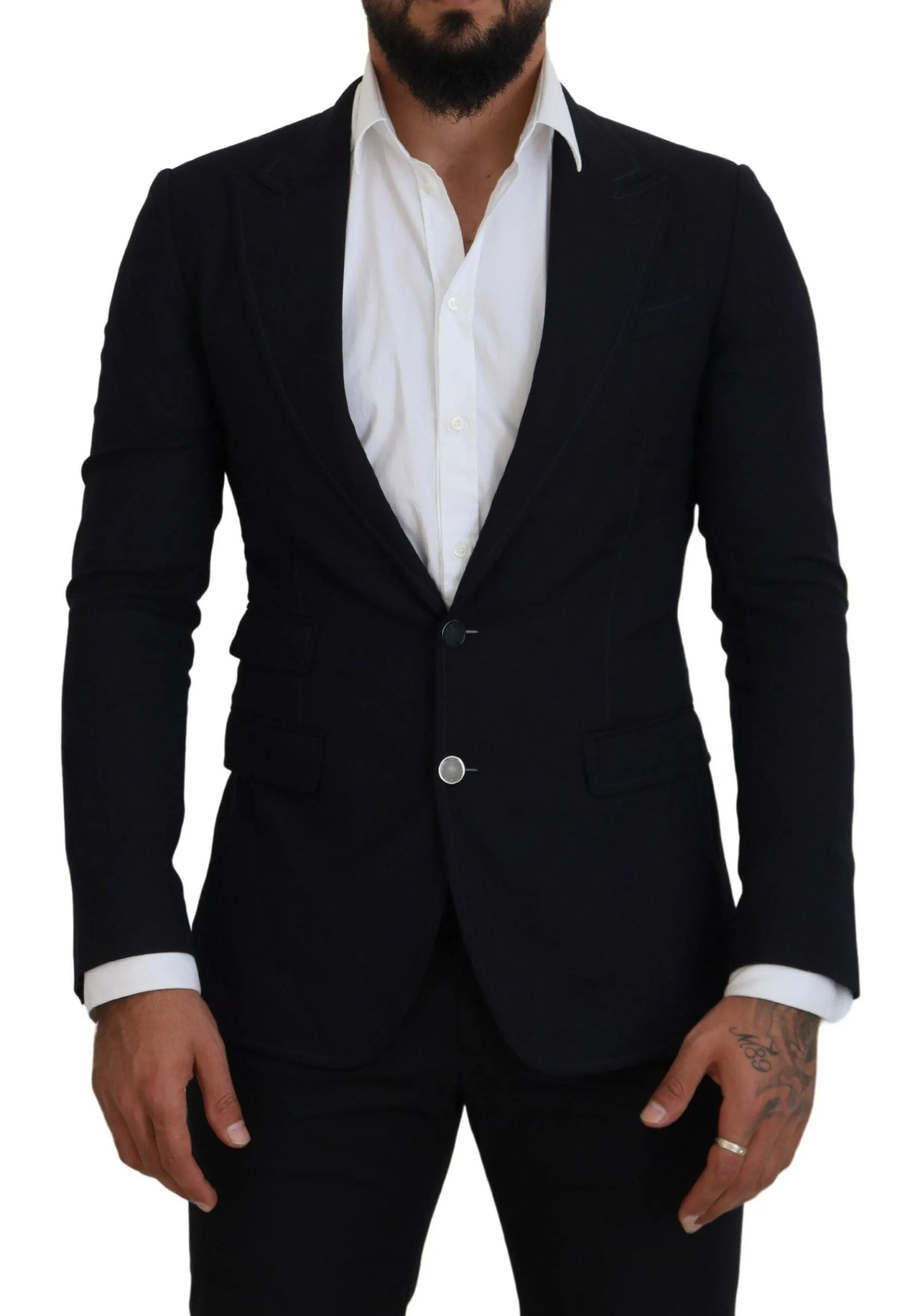 Dolce & Gabbana Black Wool Formal Taormina Blazer