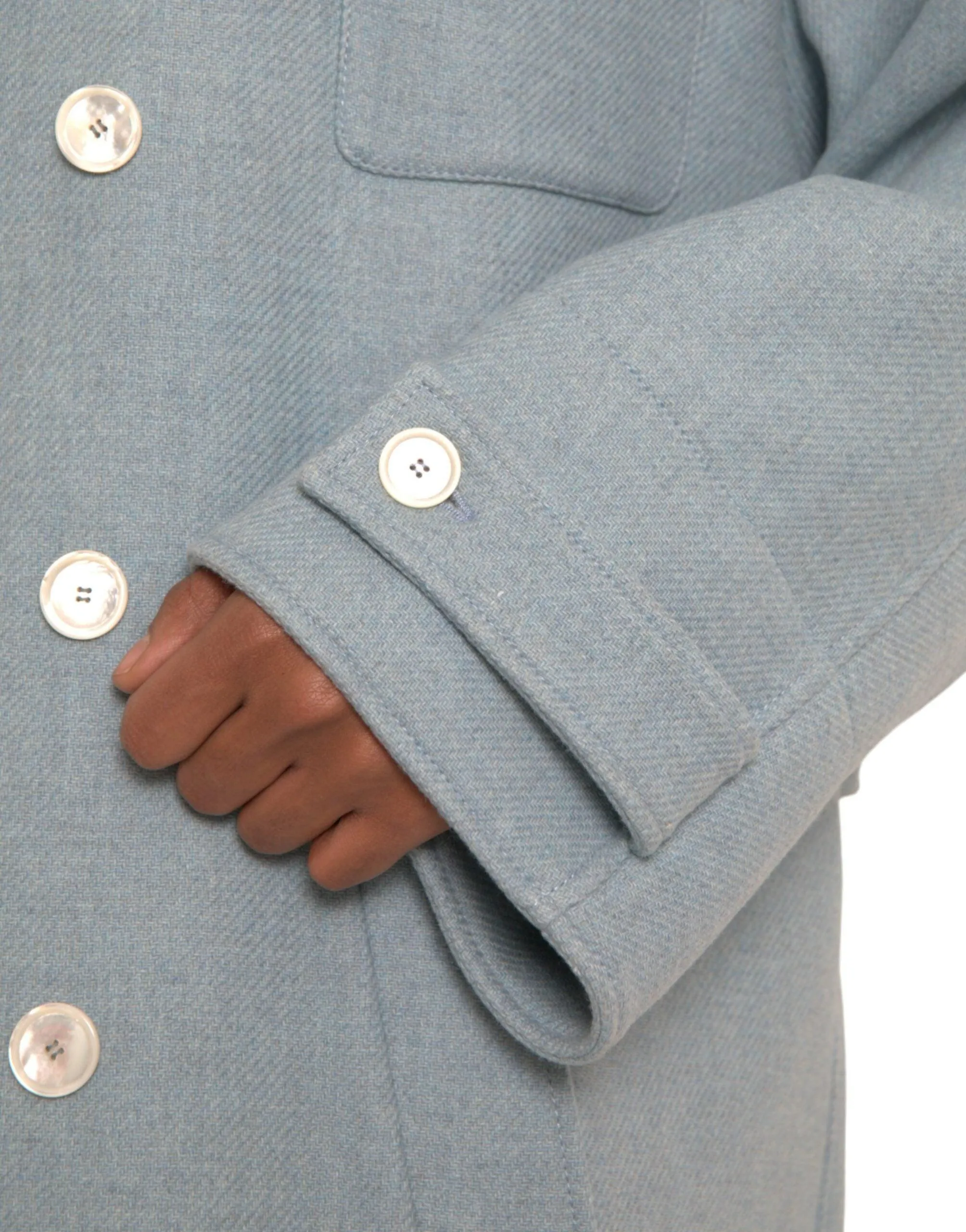 Dolce & Gabbana Blue Peak Lapel Coat