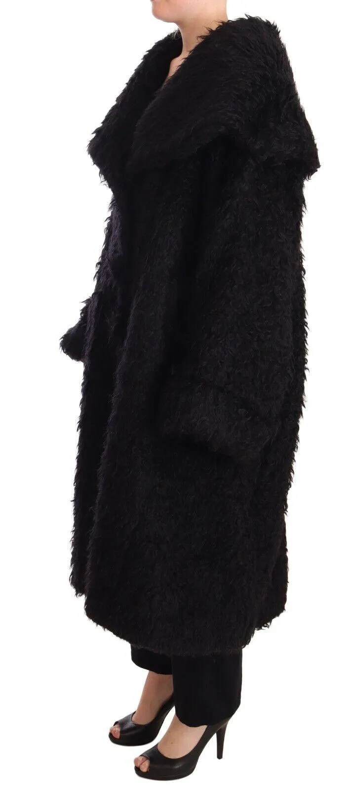 Dolce & Gabbana Mohair Fur Cape-Style Coat