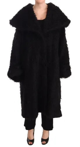 Dolce & Gabbana Mohair Fur Cape-Style Coat