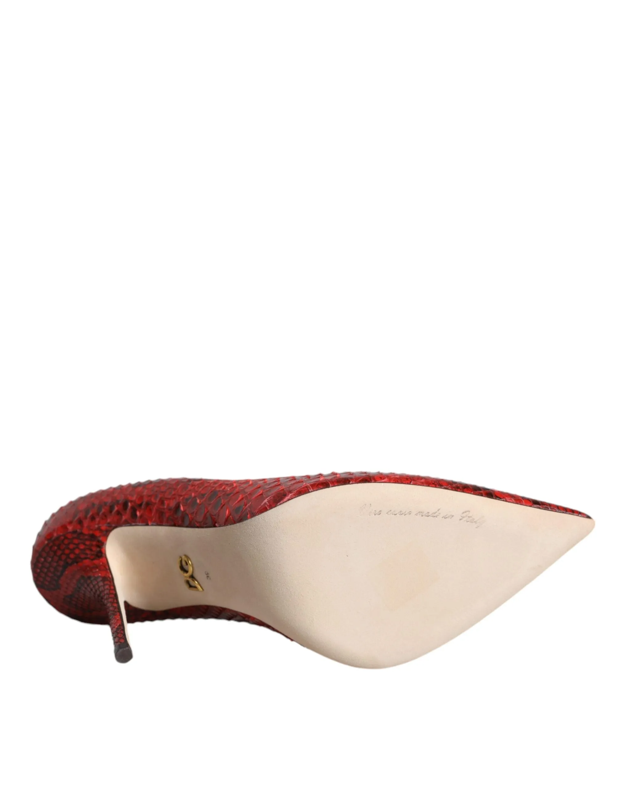 Dolce & Gabbana Python Leather Pumps In Red