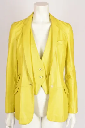 DOLCE & GABBANA YELLOW LEATHER 2 PIECE XS-S