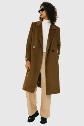 Double Breasted Pea Wool Coat