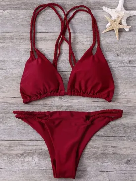 Double-Strap Braided Bikini Set