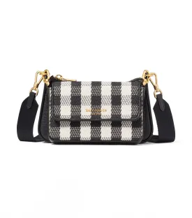 Double Up Gingham Field Crossbody Black