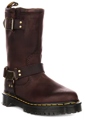 Dr Martens Anistone Hi Biker Boots in Brown