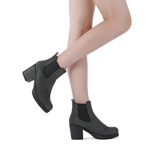 DREAM PAIRS Women's FRE Black High Heel Ankle Bootie