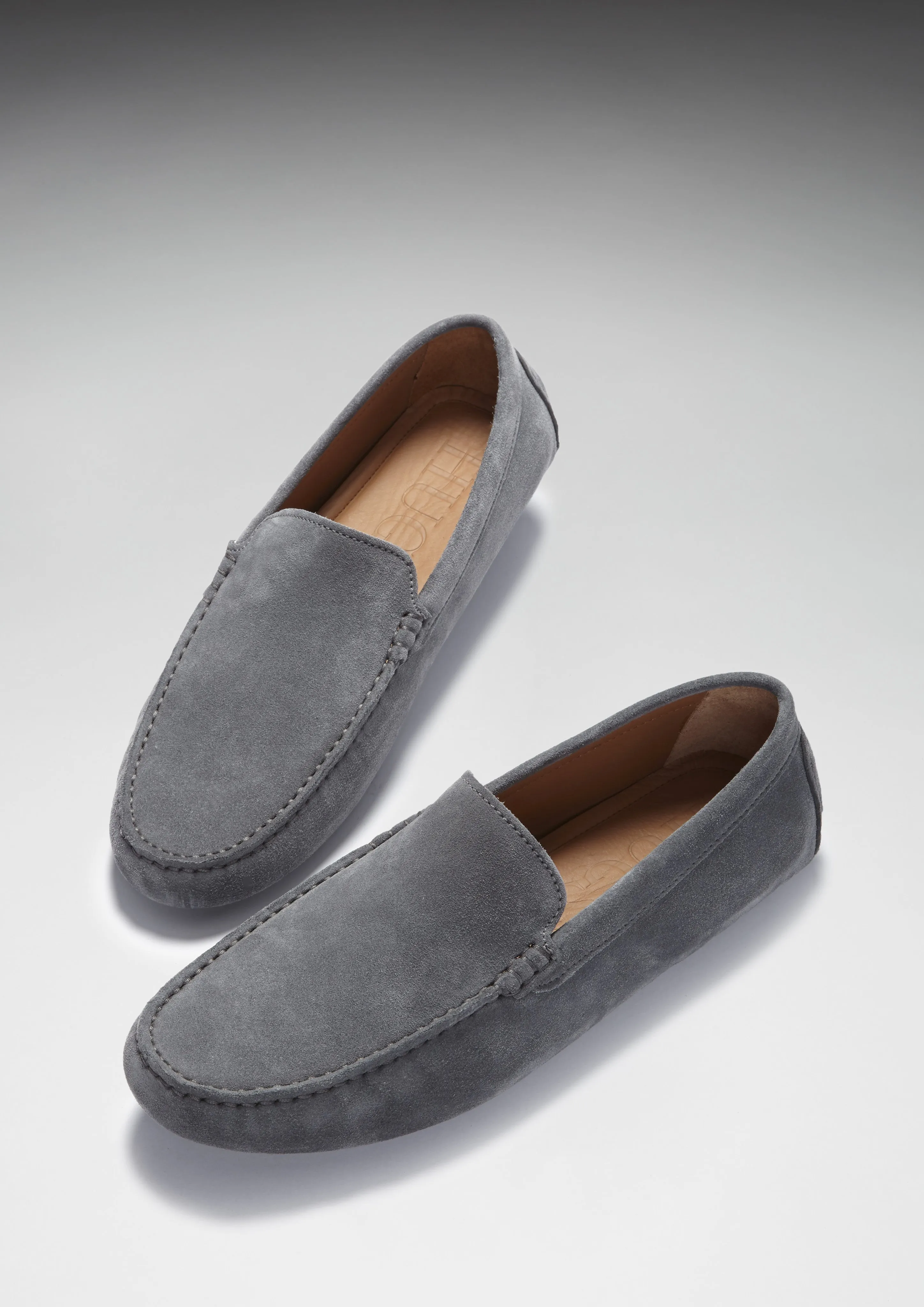 Driving Loafers, slate grey suede