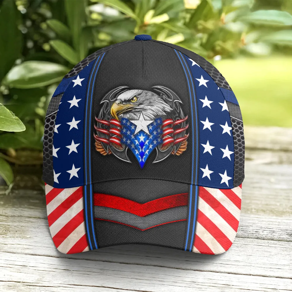 Eagles America US Flag Metallic Baseball Cap Coolspod