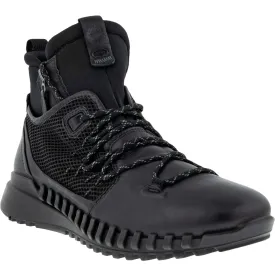 ECCO Mens Zipflex Leather High Top Trainers - Black