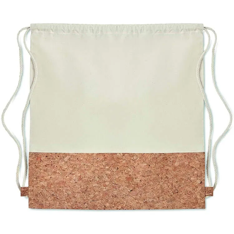 Eco-Friendly Cotton and Cork Drawstring Bag