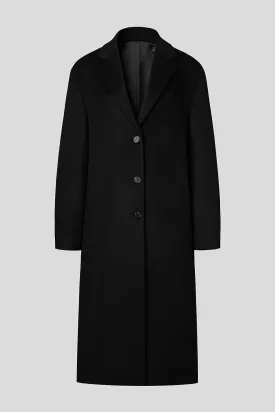 Eduardo Women Wool Coat Single-Breasted Chesterfield Long Overcoat.