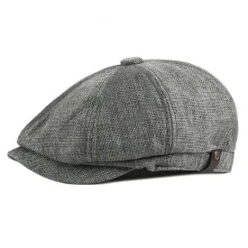 Eight Piece Solid Color Classic Newsboy Cap