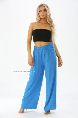 Elastic Waist Wide Leg Trousers