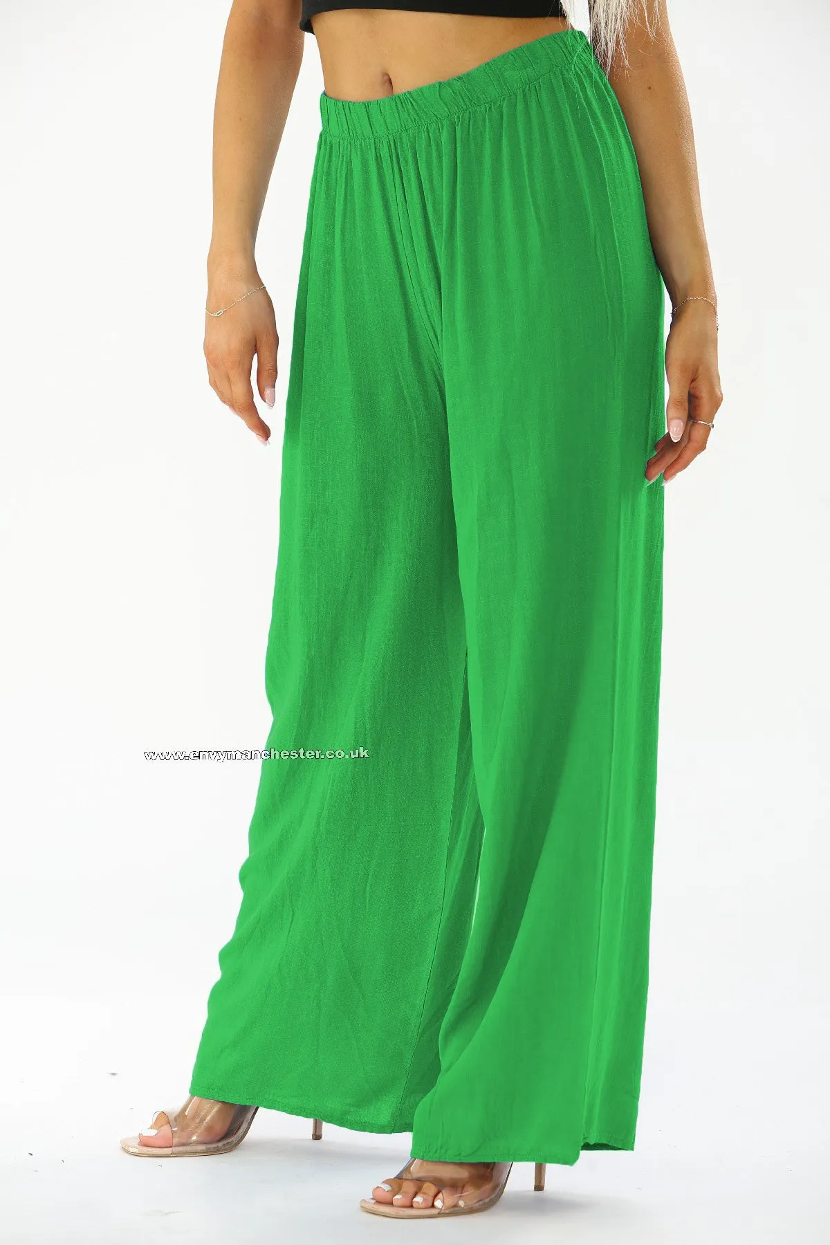 Elastic Waist Wide Leg Trousers