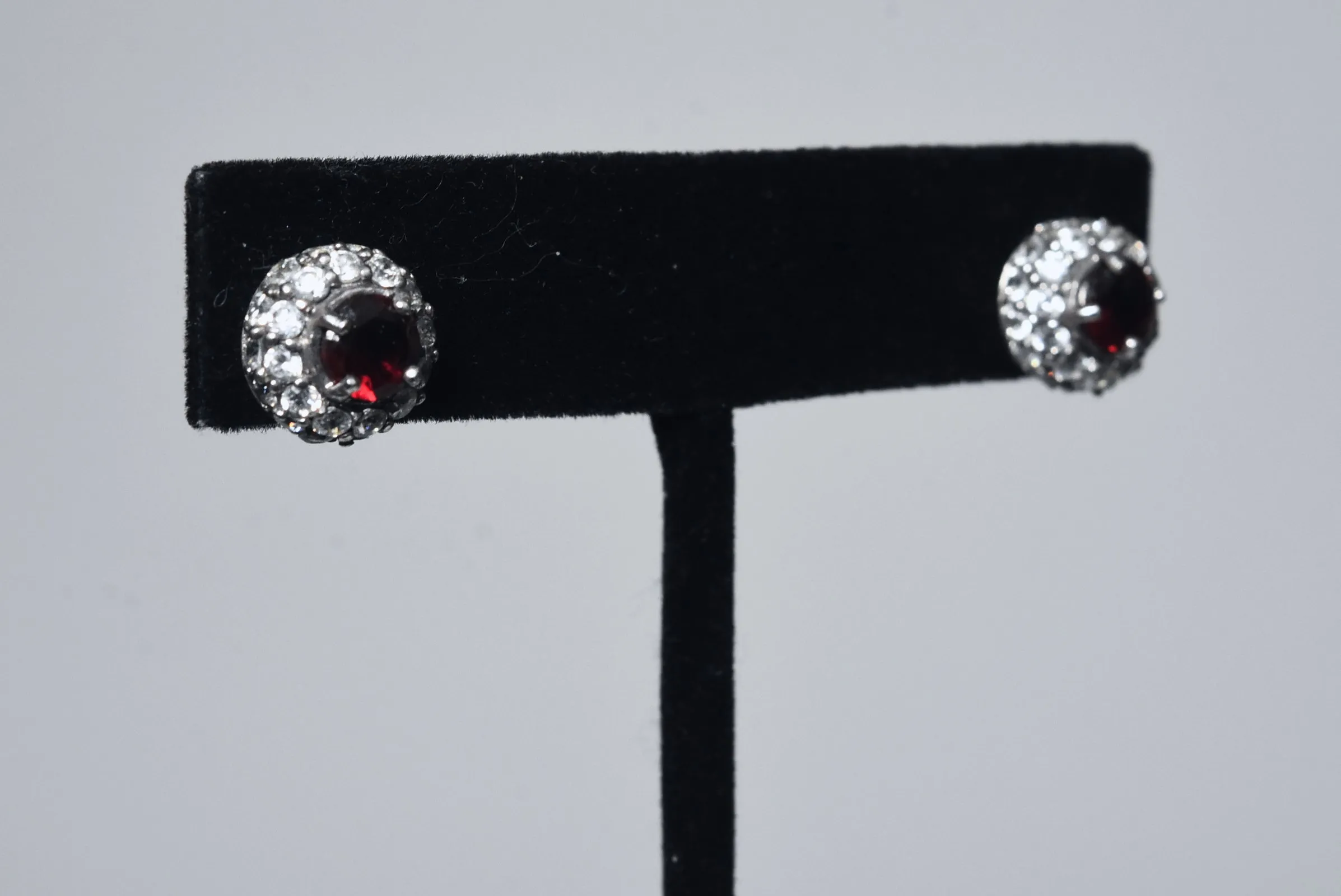 Elegant Ruby Sterling Silver Stud Earrings