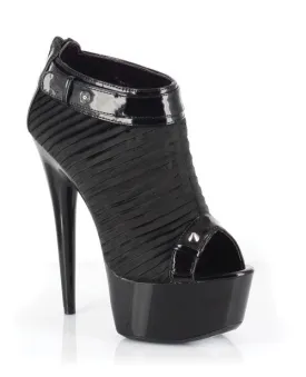 Ellie Shoes Somi 6" Pointed Steletto Heel W-2" Platform Black Nine