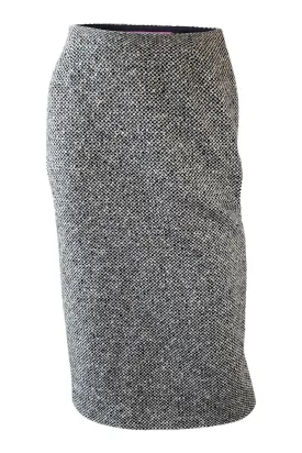 EMANUEL UNGARO Vintage Black White Tweed Pencil Skirt (IT 34)