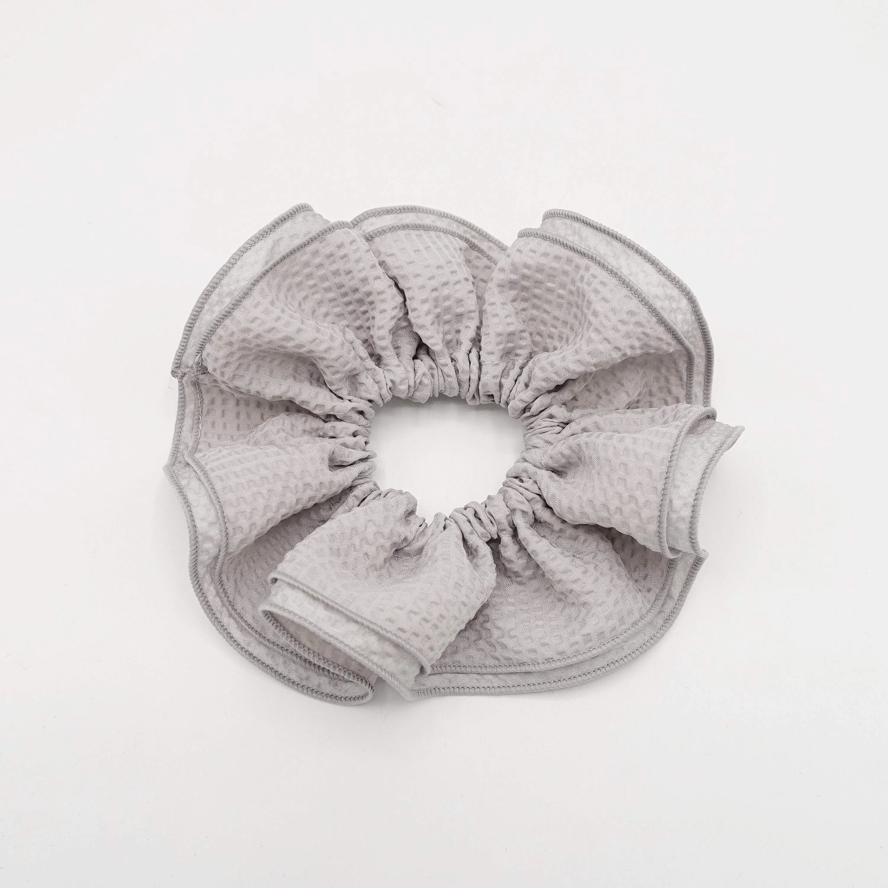 embossed pattern double edge scrunchies hair accessory for women