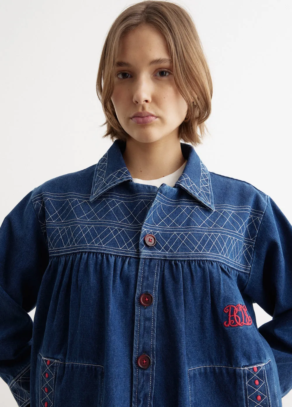 Embroidered Denim Quincy Jacket