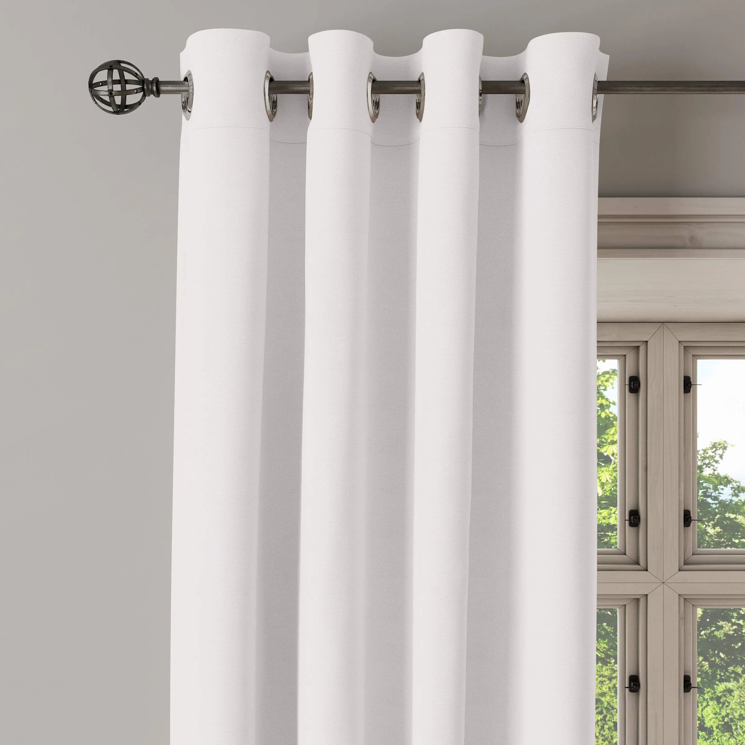 Encasa Homes Long Door Curtain Plain Colour - White - 1 Panel of (9 ft Long), Light Weight Pure Cotton Canvas, Light-Filtering Non-Blackout, for Living Room, Bedroom (Set of 1)