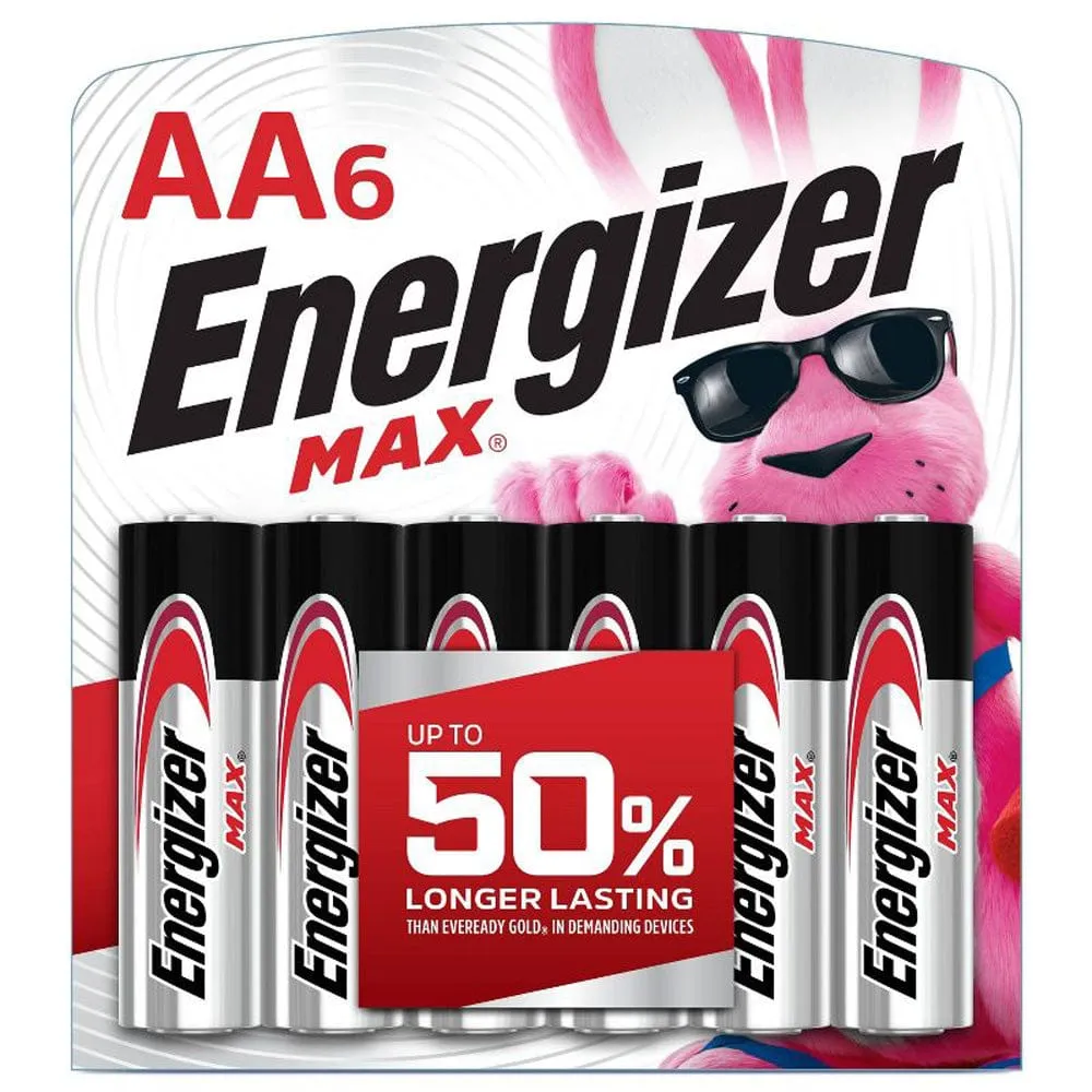 Energizer Max Alkaline AA Batteries, 6 pack