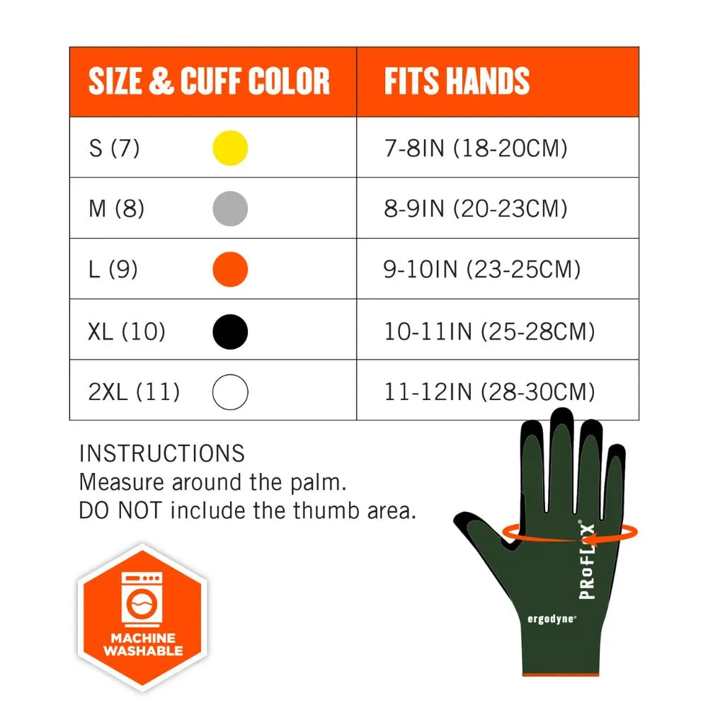 Ergodyne 18044 #7070 1-pair L Green ANSI A7 Nitrile Coated CR Gloves